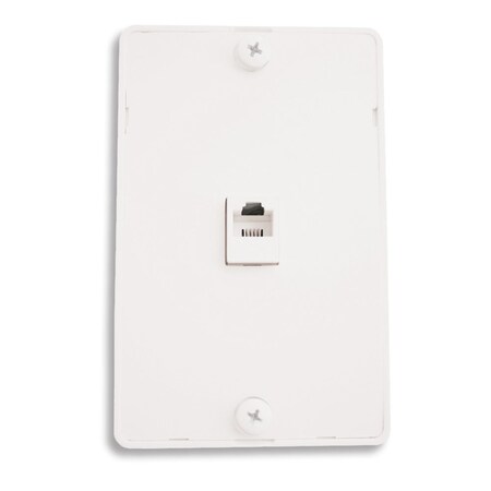 Telephone Single-Gang Wall Plate, White - Rj11 (6P4C), Kitchen Mount